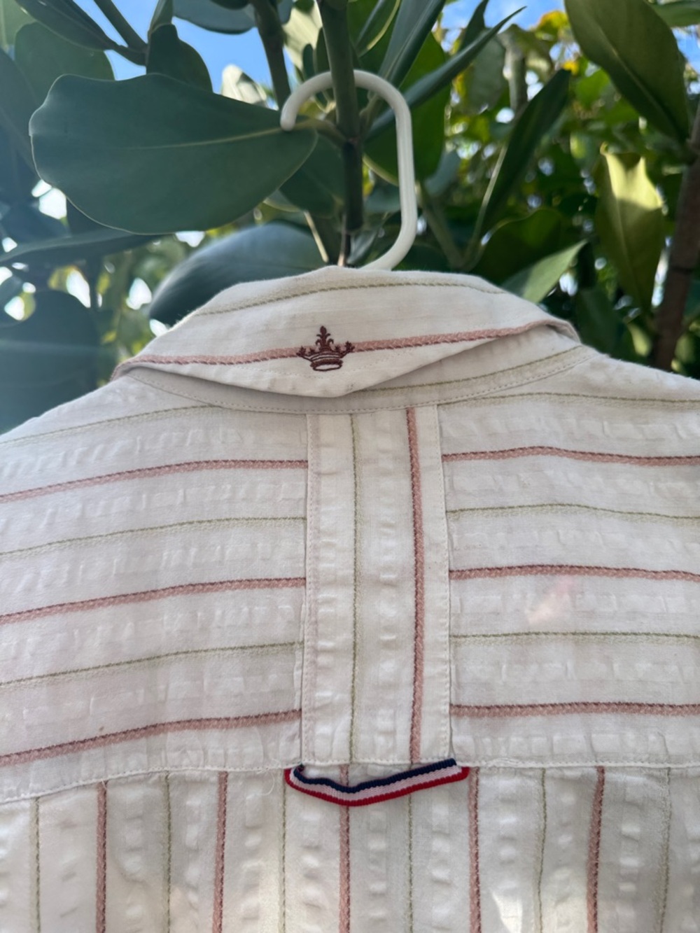 English Laundry Ivory Shirt Jacket with Tan Embroidered Panels - Picture 6 of 7